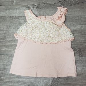 Jillians closet lace bow pink shirt dress size 24m